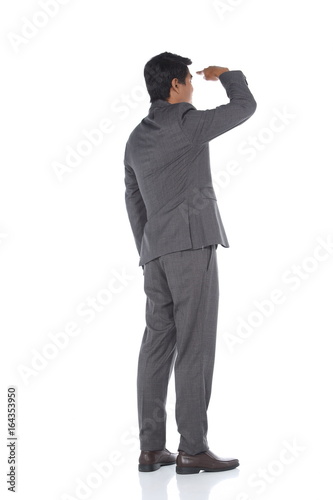 Full Length Snap Figure, Business Man Stand in Gray Suit pants and black shoes