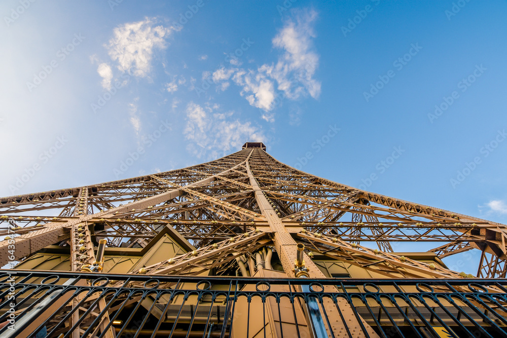 The eiffel tower reaching into the sky. The eiffel tower reaching into the sky.