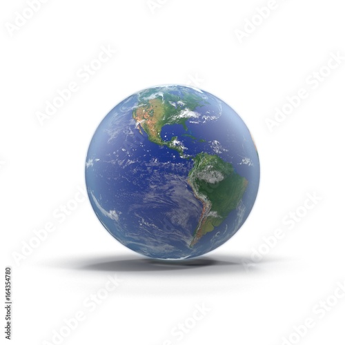 Planet Earth on white. 3D illustration