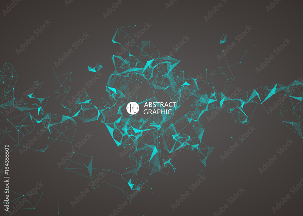 Abstract graphic consisting of points, lines and connection, Internet technology.