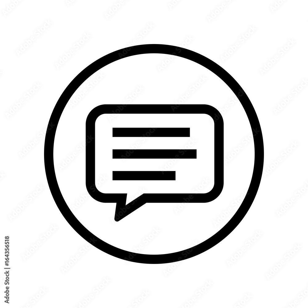Bubble chat in Circle on white background - vector iconic design Bubble chat in Circle on white background - vector iconic design