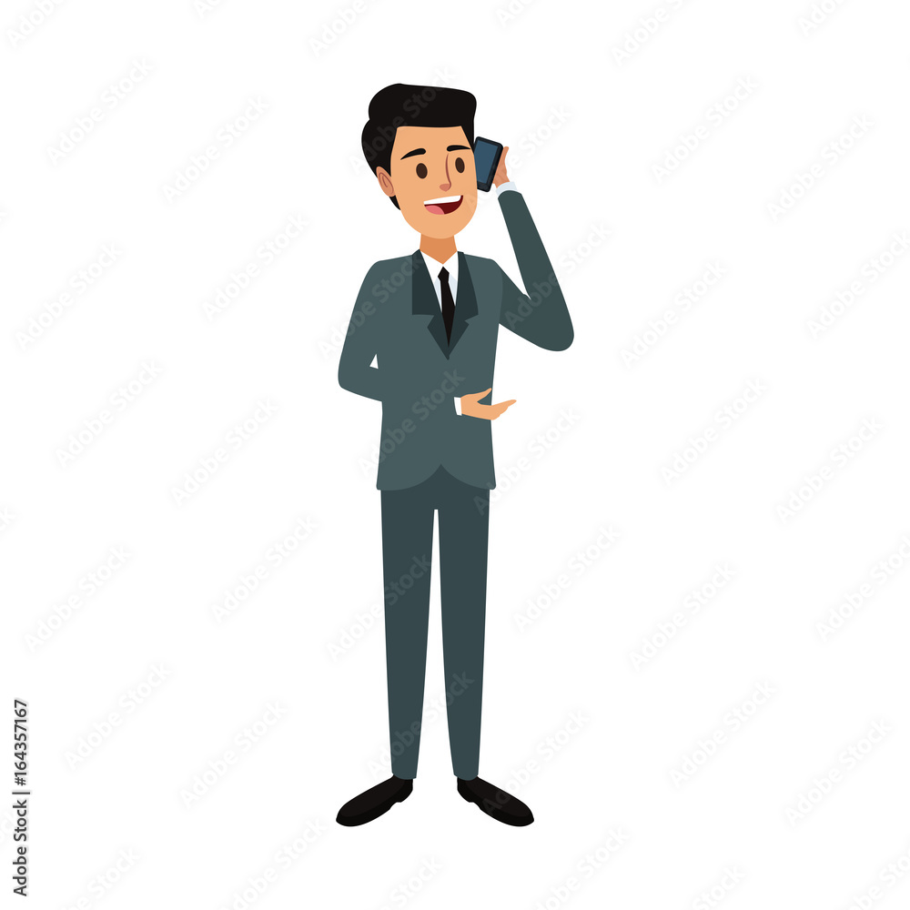 businessman talking on her smartphone device businessman talking on her smartphone device