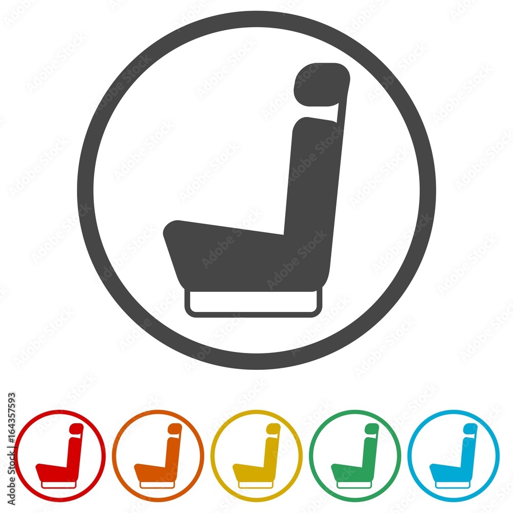 Car seat icons set - Vector Illustration Car seat icons set - Vector Illustration