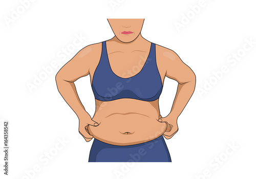 Woman with fat belly