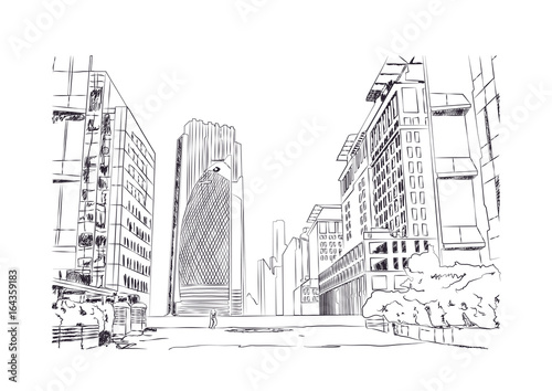 Sketch of Dubai Building in vector.