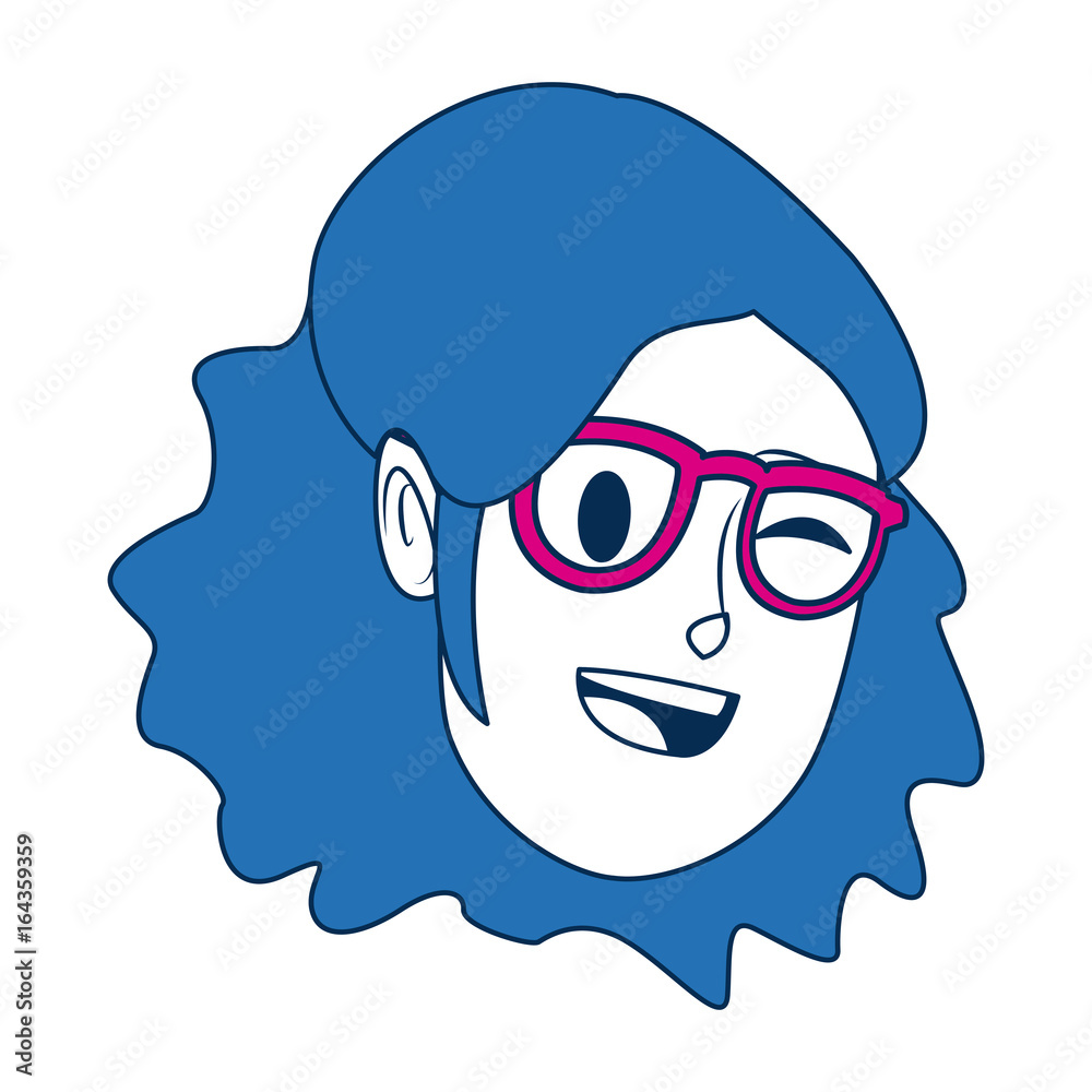 female head face cartoon profile