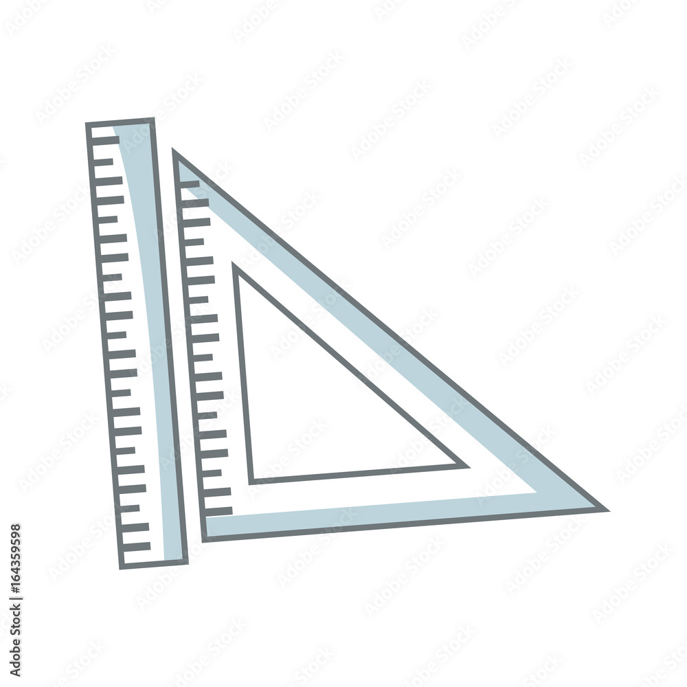 ruler and triangle ruler measure geometry elements