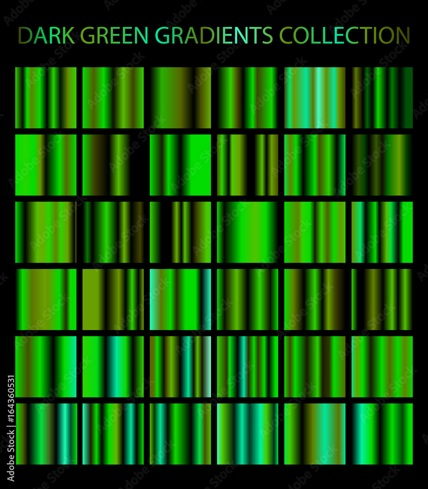 Dark green gradients collection. Glowing patterns, templates for your ...
