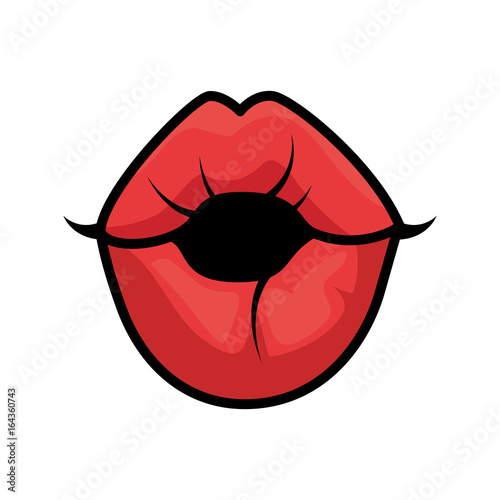 sensual lips icon over white background vector illustration