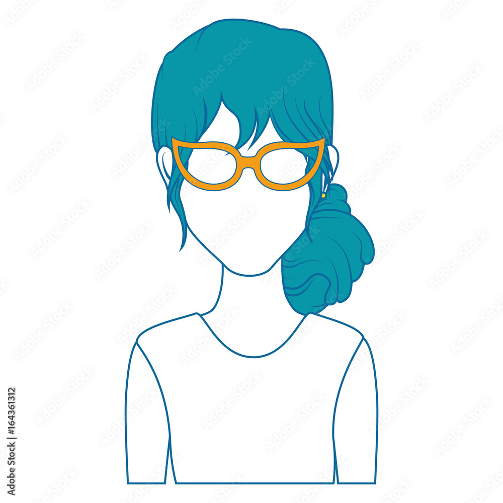 retro woman with glasses icon over white background colorful design vector illustration retro woman with glasses icon over white background colorful design vector illustration