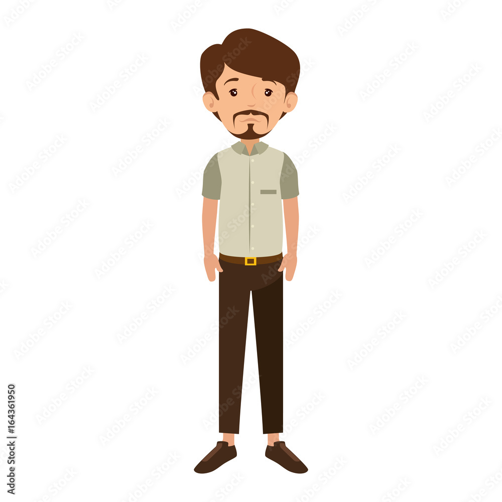avatar man wearing casual clothes icon over white background colorful design vector illustration