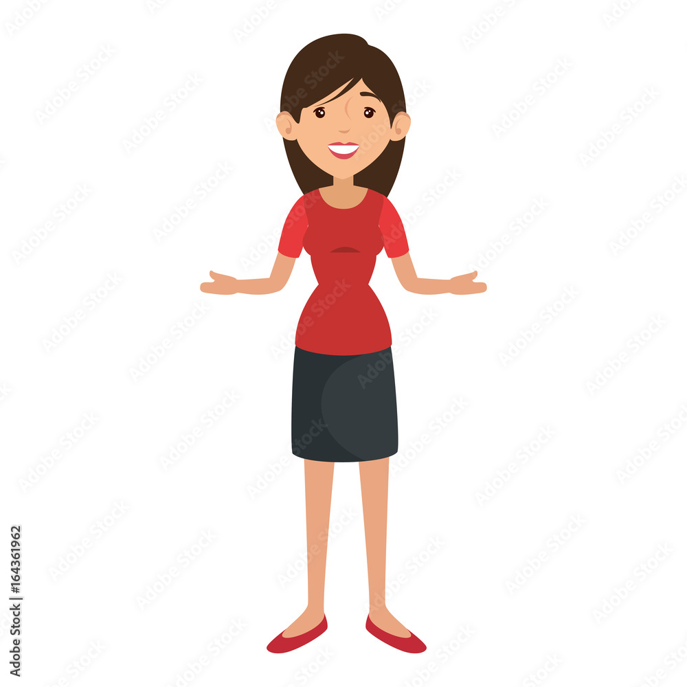 woman wearing a skirt and blouse icon over white background vector illustration woman wearing a skirt and blouse icon over white background vector illustration