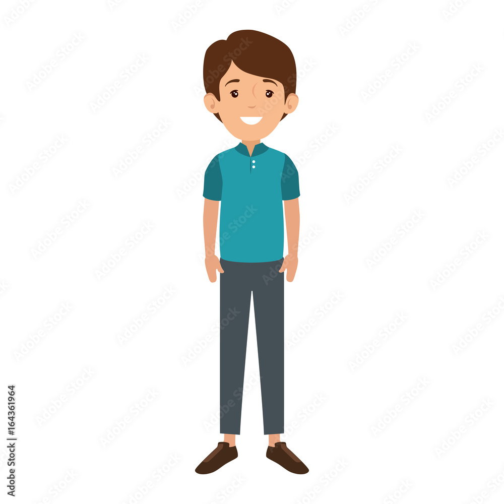 avatar man wearing casual clothes icon over white background colorful design vector illustration