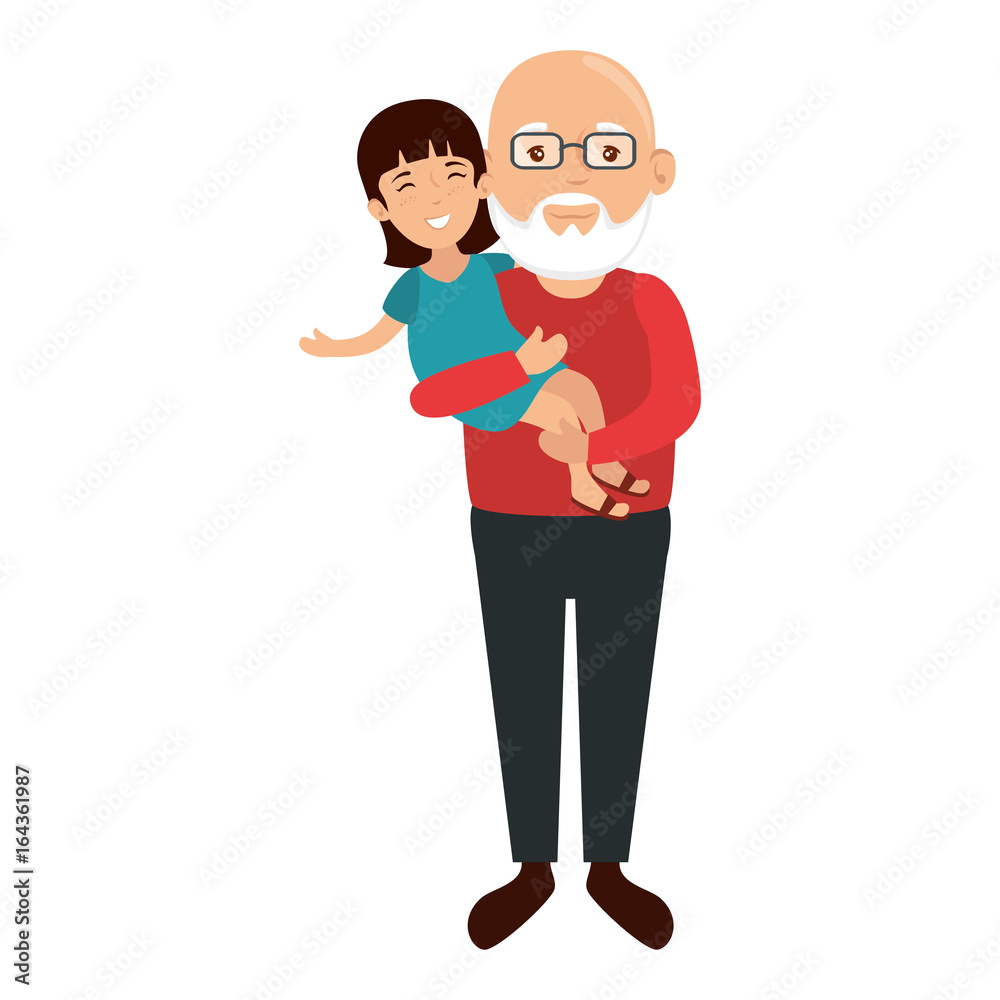 avatar grandfather holding a girl icon over white background vector illustration avatar grandfather holding a girl icon over white background vector illustration