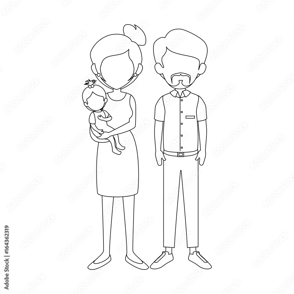 family with kids icon over white background vector illustration