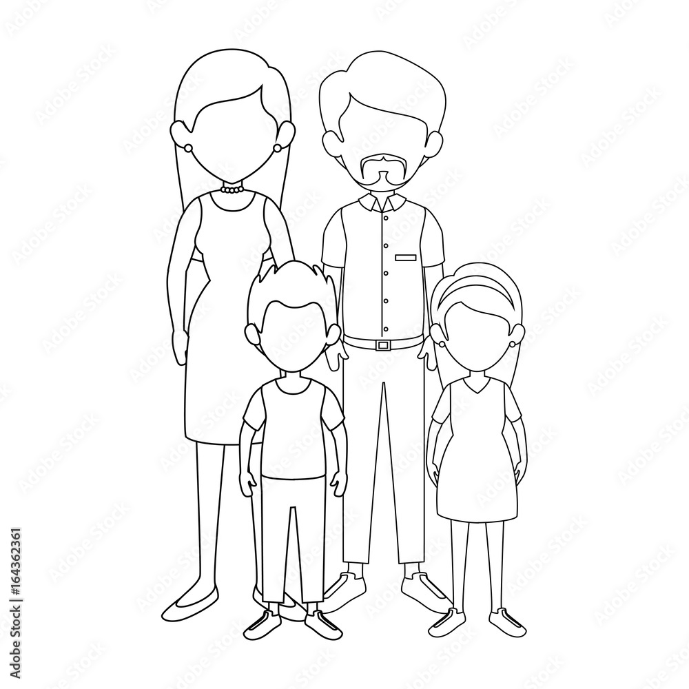 family with kids icon over white background vector illustration