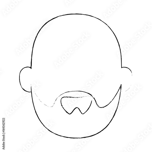 man face with beard icon over white background vector illustration