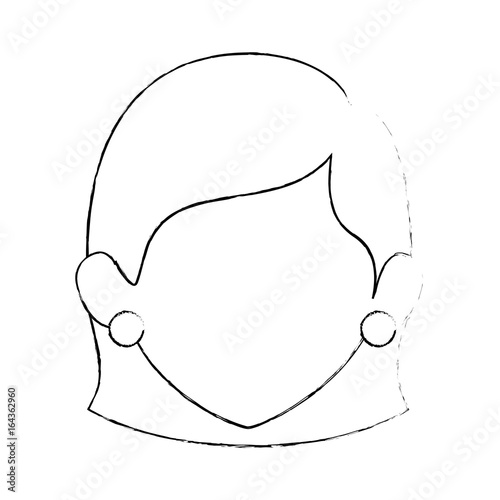 woman face icon over white background vector illustration