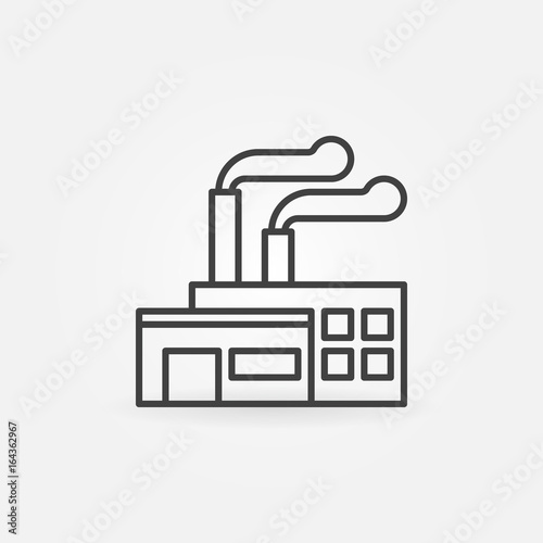 Factory building line icon