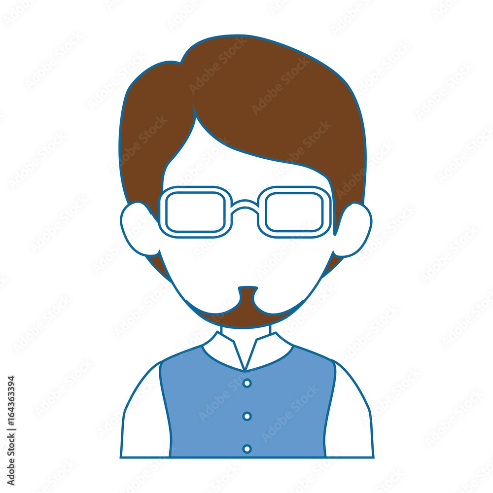 avatar man icon over white background colorful design vector illustration