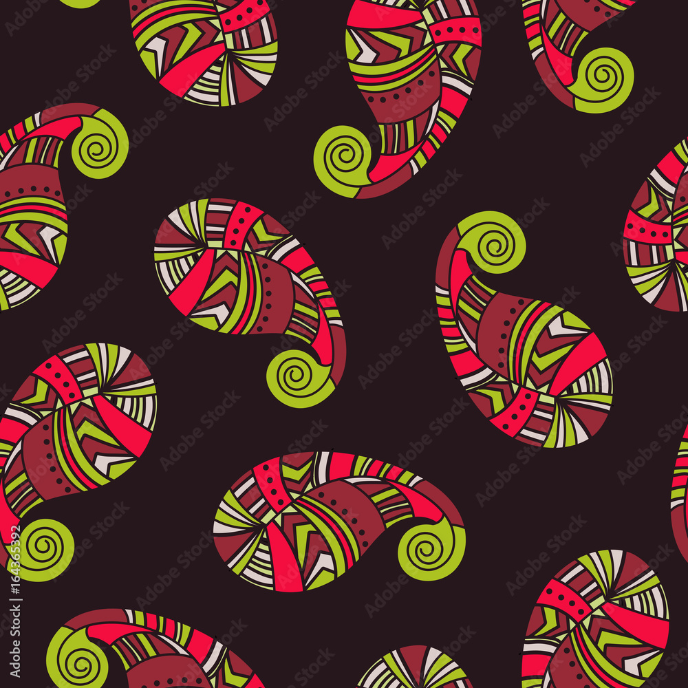 Fototapeta premium seamless pattern of indian paisley