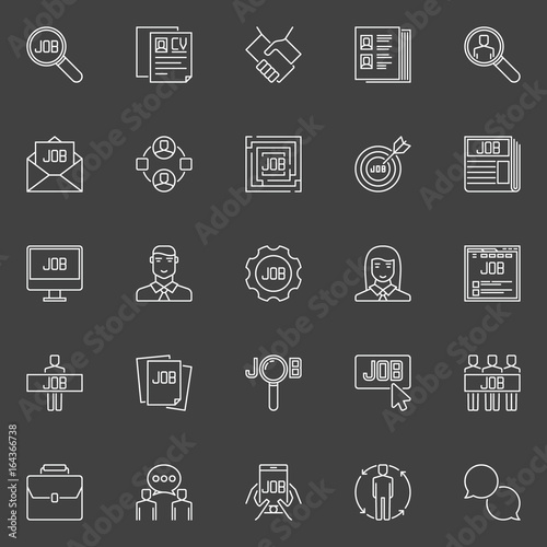 Employment line icons