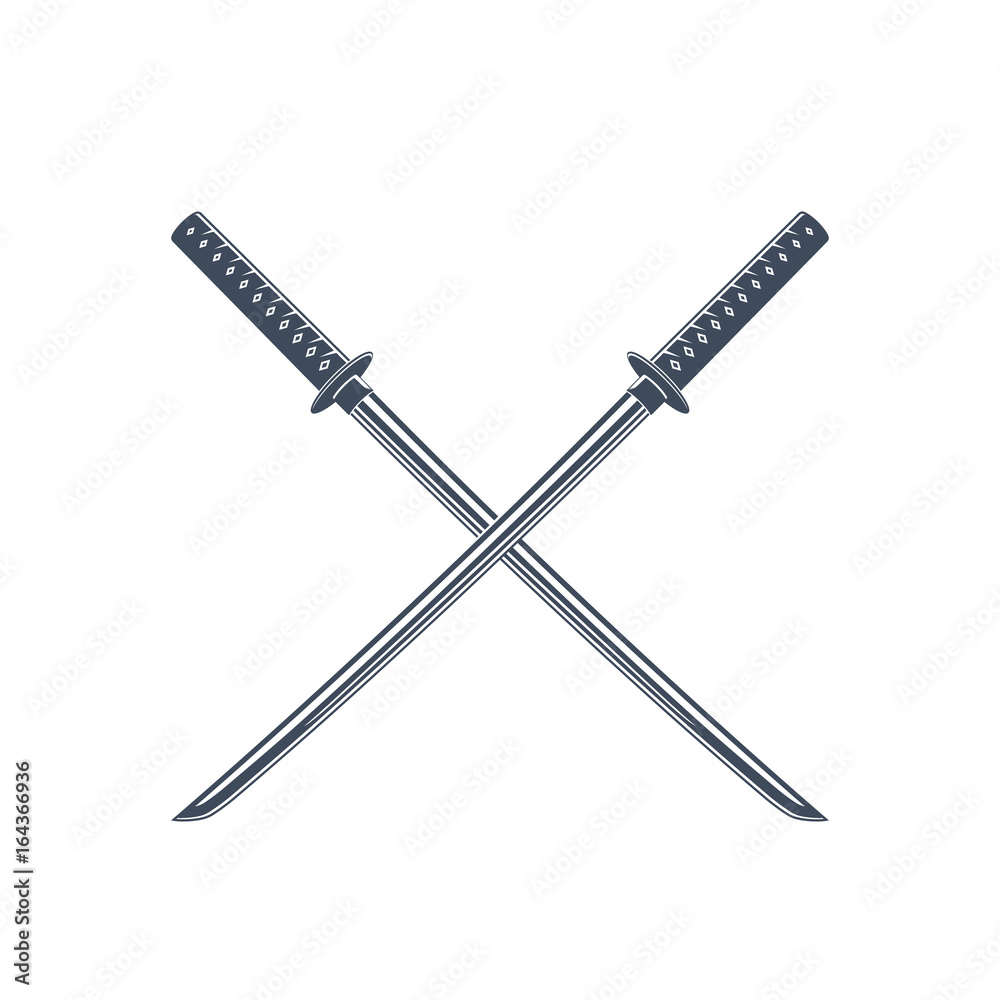 japanese swords, katana, isolated on white japanese swords, katana, isolated on white