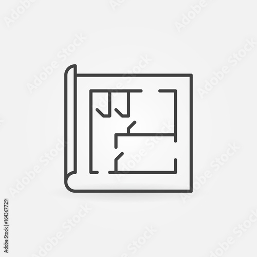 House plan line icon
