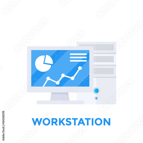 workstation computer vector illustration