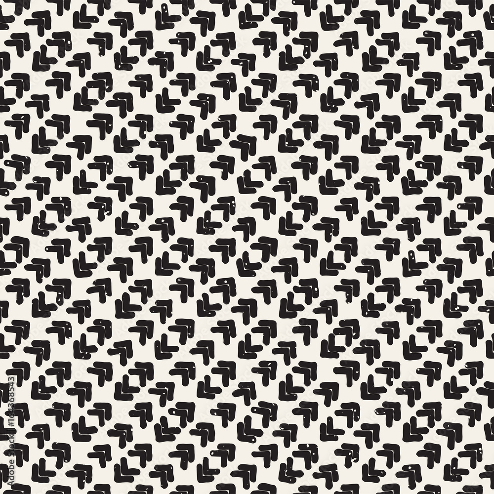 Hand drawn black and white ink abstract seamless pattern. Vector grunge texture. Monochrome geometric shappes paint brush lines Hand drawn black and white ink abstract seamless pattern. Vector grunge texture. Monochrome geometric shappes paint brush lines