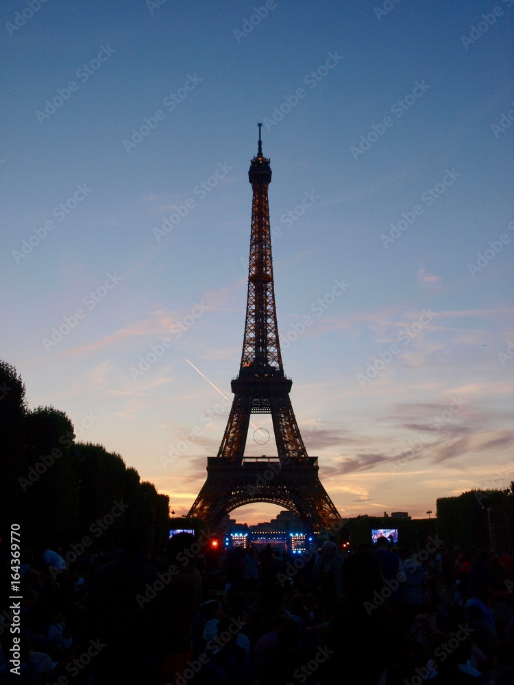 Naklejka premium Eiffel Tower in Bastille Day/Champ de Mars,Paris
