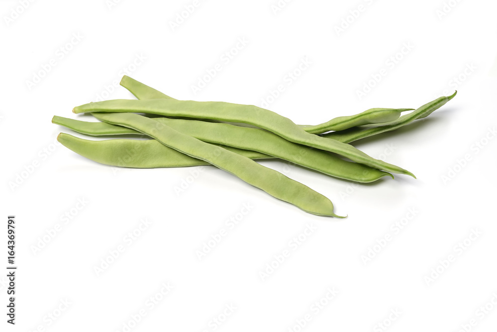 Green beans isolated on white background