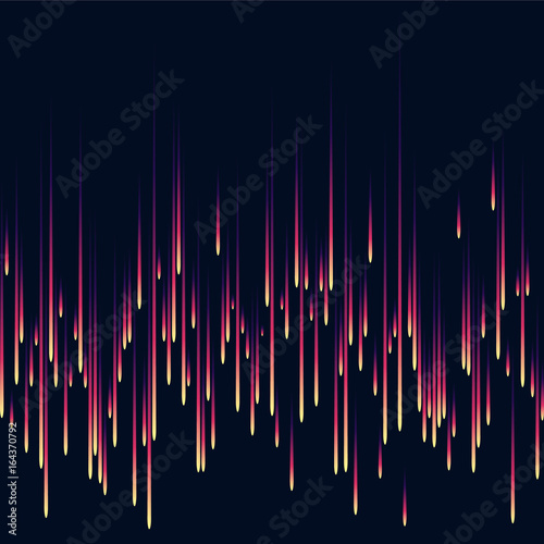 Background from falling stars. Color rain. Falling lights. Vector illustration