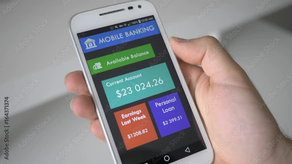 Using a mobile banking app to check the account summary and different other options available. Using a mobile banking app to check the account summary and different other options available.