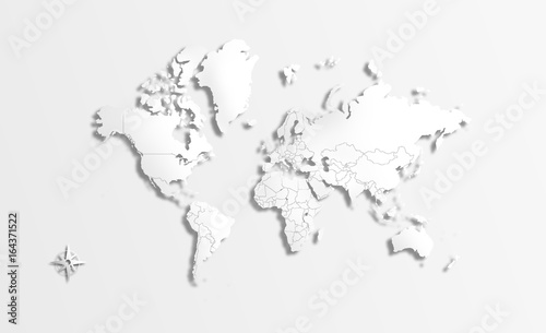 Fototapeta Naklejka Na Ścianę i Meble -  World Map white