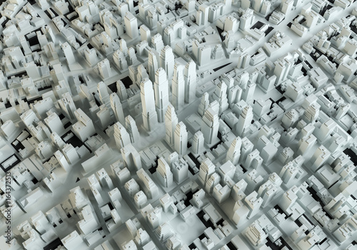 White abstract city. View from above