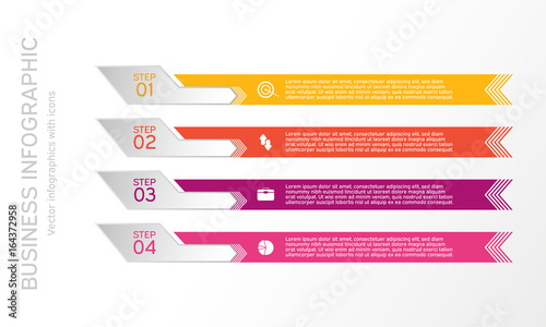 Vector line infographic with icons. Business diagrams, presentations and charts. Background