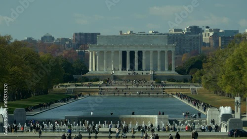 View at Lincoln Memorial from Washington Memorial hill in Washington DC