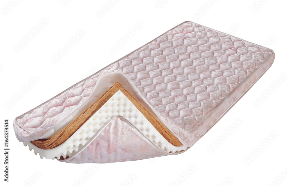 Internal view of mattress made of coconut fiber and sponge