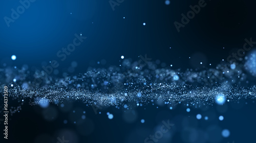 Fotografie, Tablou Dark blue and glow particle abstract background.