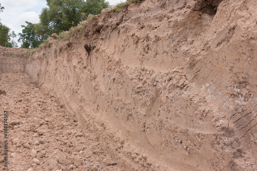 section texture Layered soil of earth underground