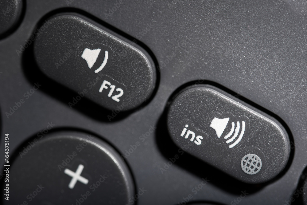 Speaker Buttons on Computer Keyboard Speaker Buttons on Computer Keyboard