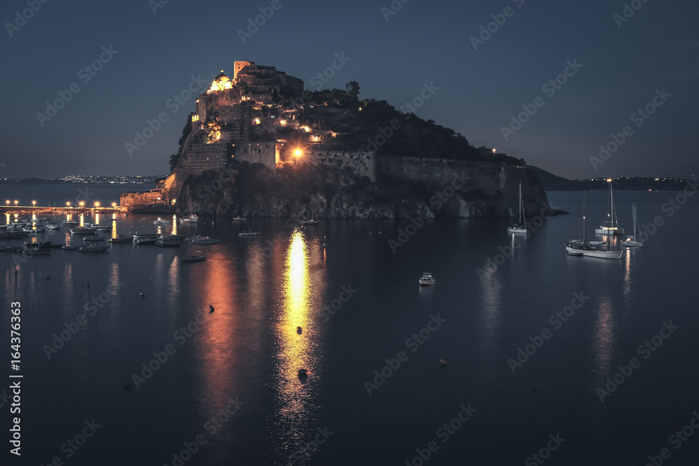 Castello Aragonese by night, Ischia