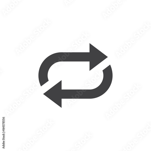 Two arrows icon in black on a white background. Vector illustration