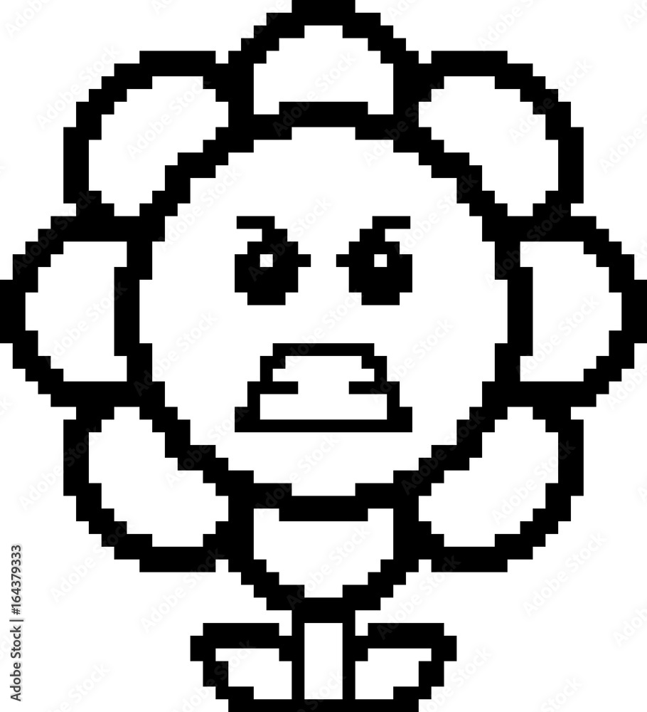 Angry 8-Bit Cartoon Flower Angry 8-Bit Cartoon Flower