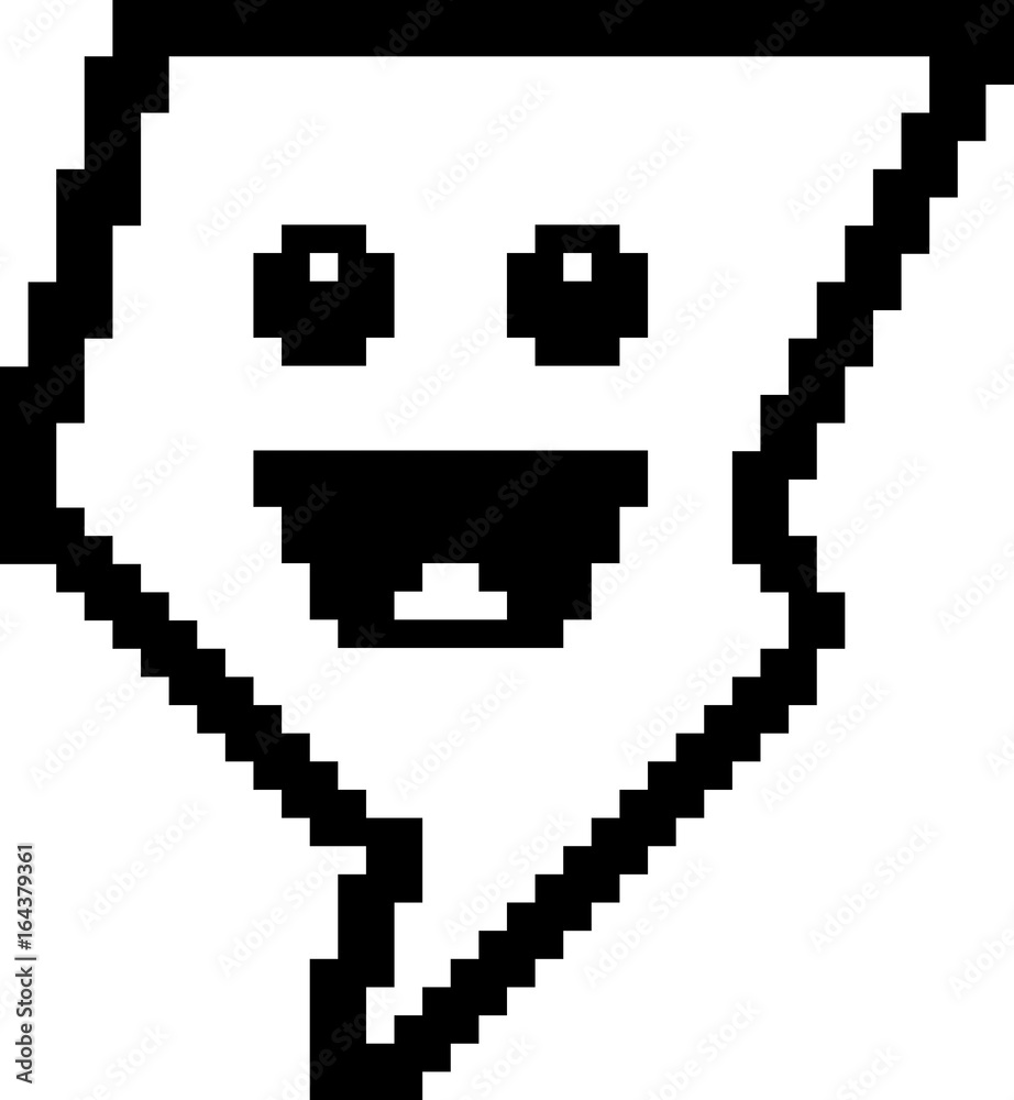 Obraz premium Smiling 8-Bit Cartoon Lightning