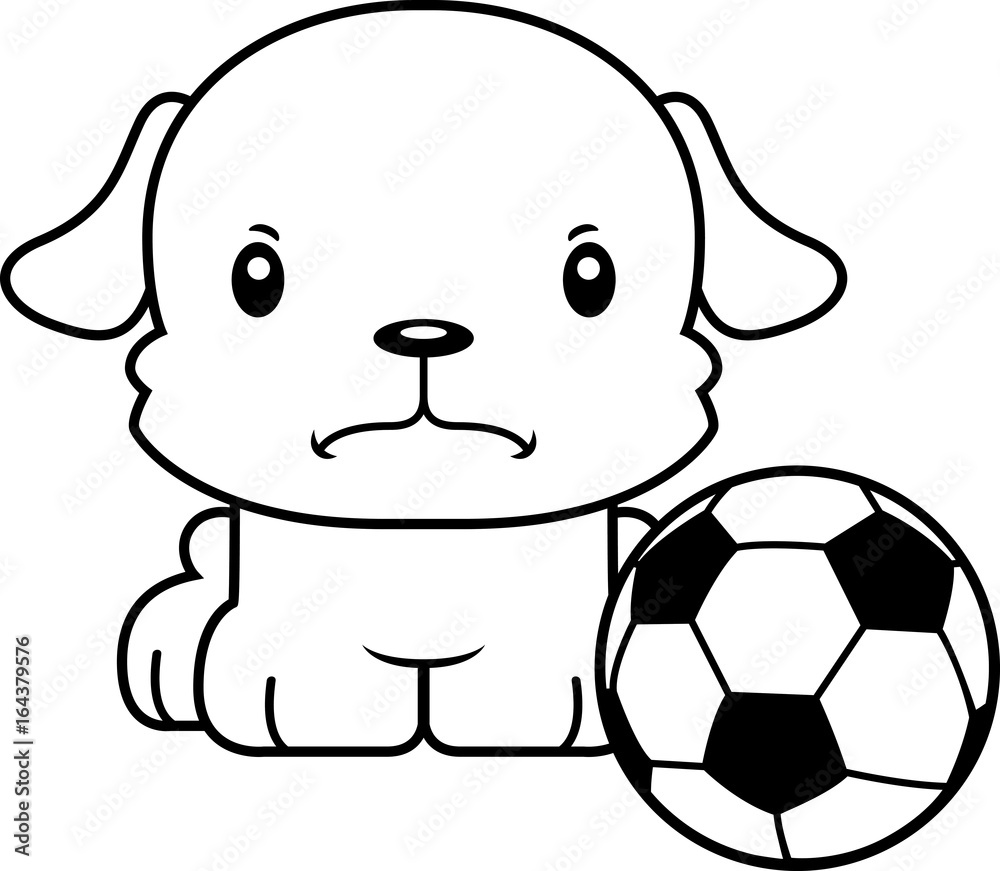 Cartoon Angry Soccer Player Puppy