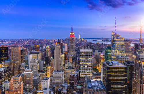 New York City Manhattan evening buildings skyline