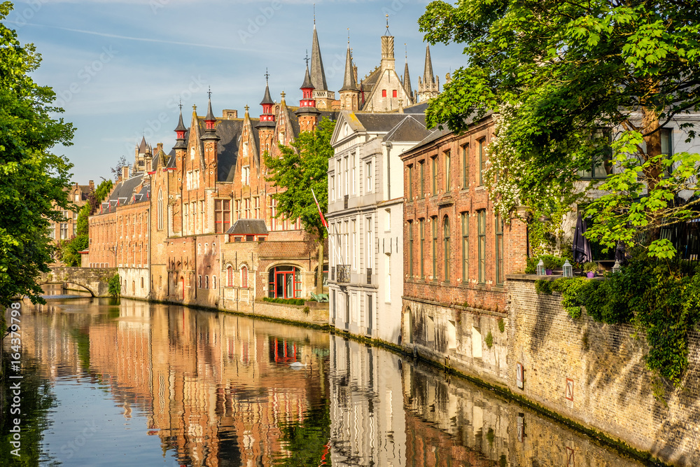 Bruges (Brugge) cityscape with water canal