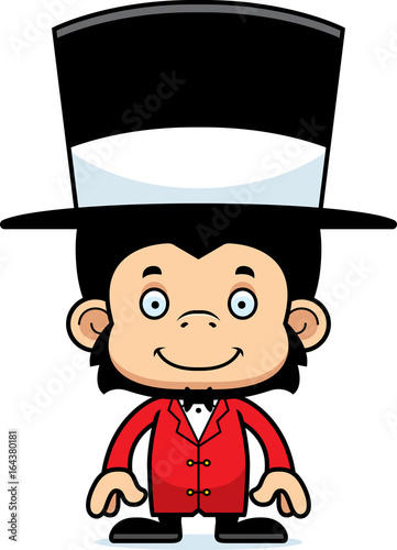 Cartoon Smiling Ringmaster Chimpanzee
